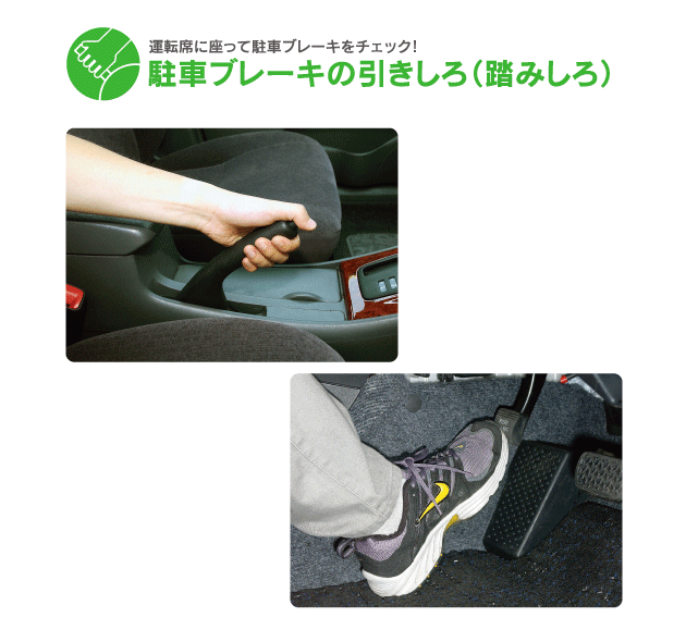 駐車ブレーキの引きしろ